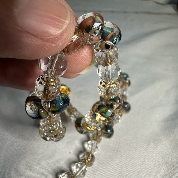 Vintage Crystal and art glass bead necklace - Picture 10 of 10